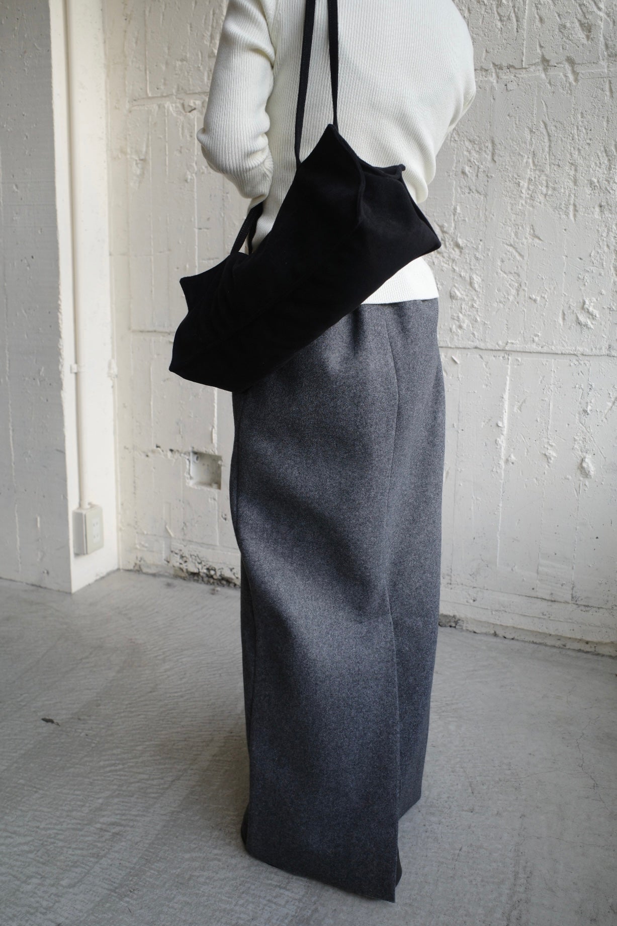 Wool soft long skirt