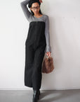 Denim bear zip one-piece