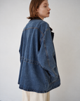 Corduroy Collar Two-Tone Jacket
