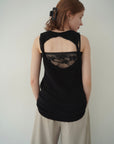 Back open knit tops
