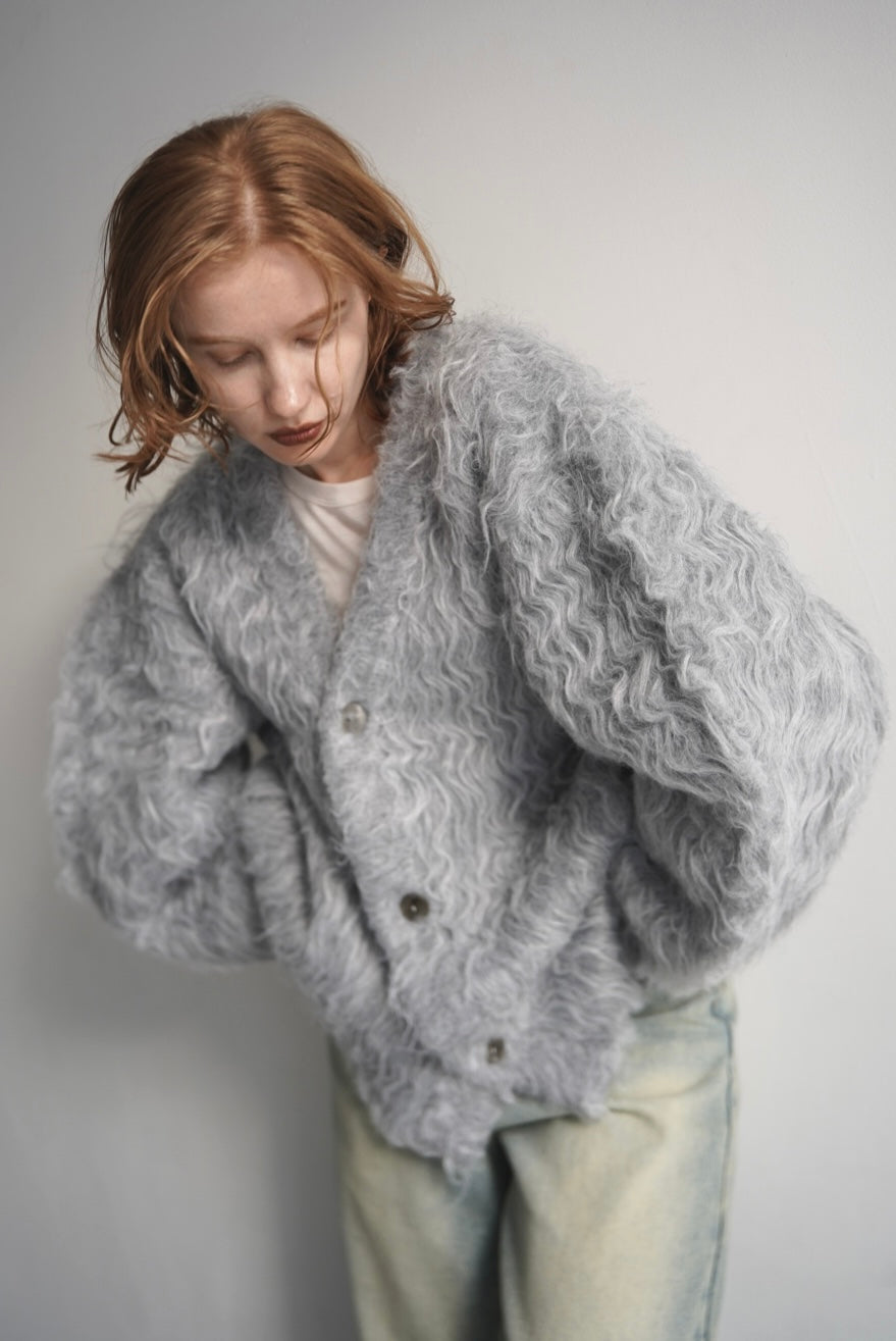 Shaggy mohair cardigan