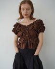 Shirring  puff volume tops