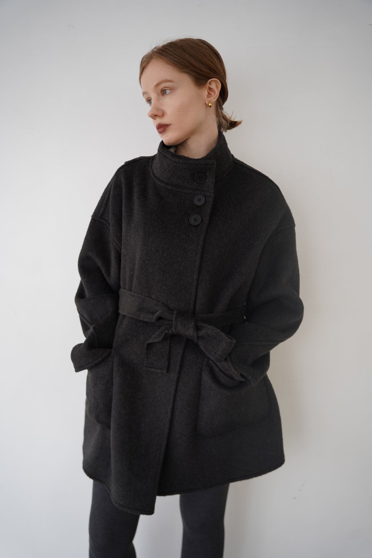 【予約販売】11月中旬発送-Back button stand shaggy coat