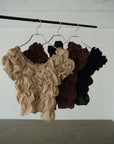 Shirring  puff volume tops