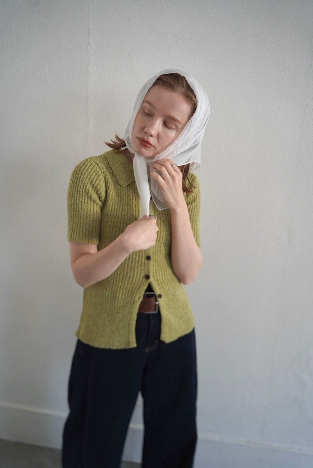 Bouclé knit polo