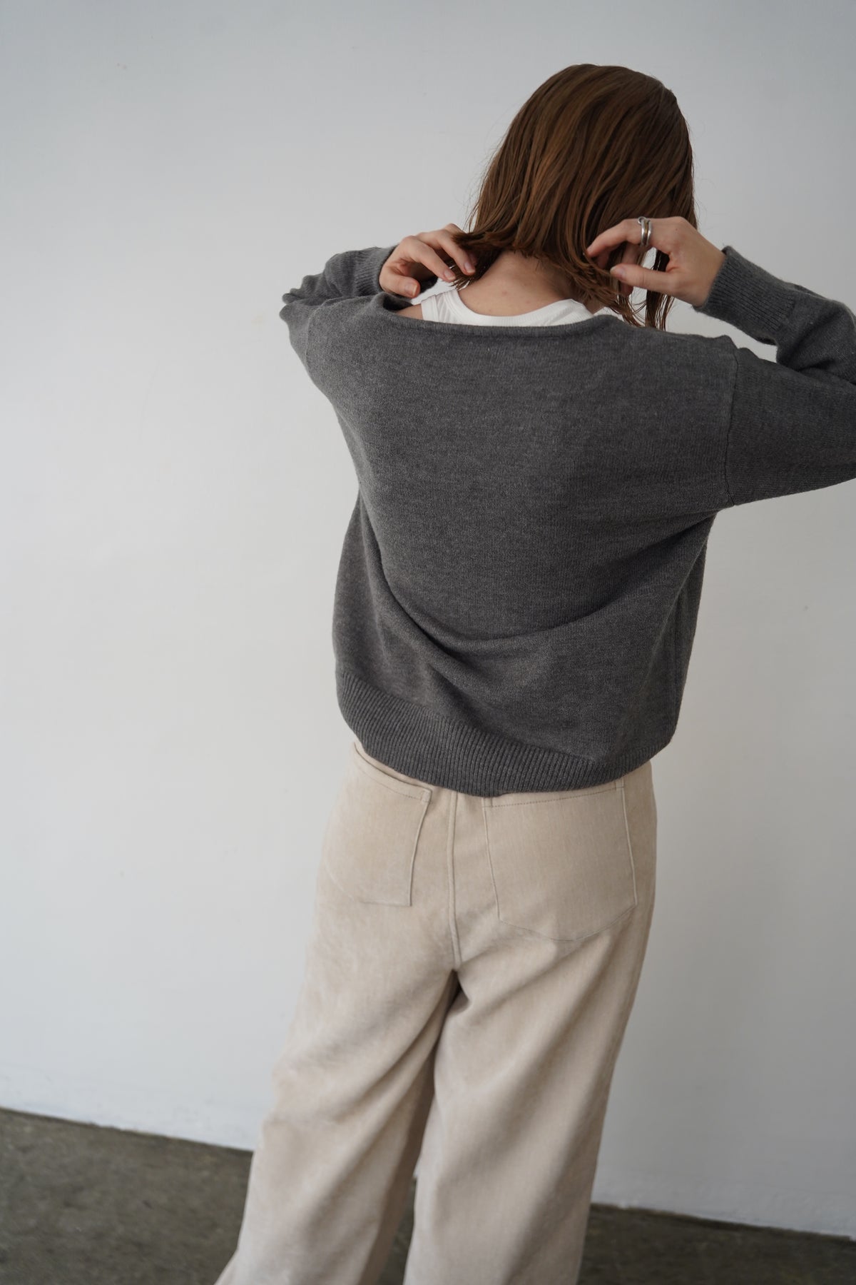 【予約販売】-10月下旬発送-Deep Vneck layered knit SET