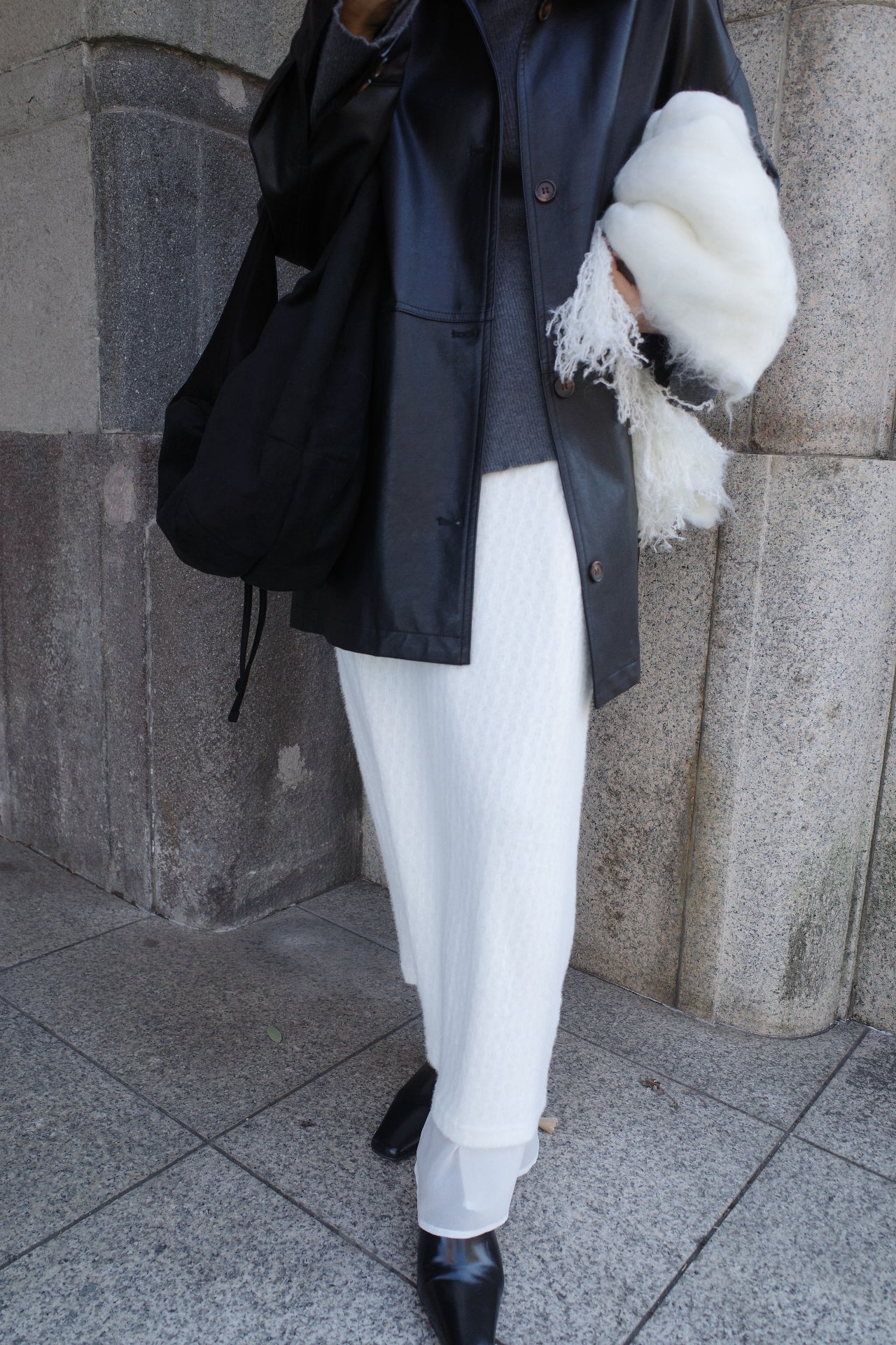 Alpaca layered skirt