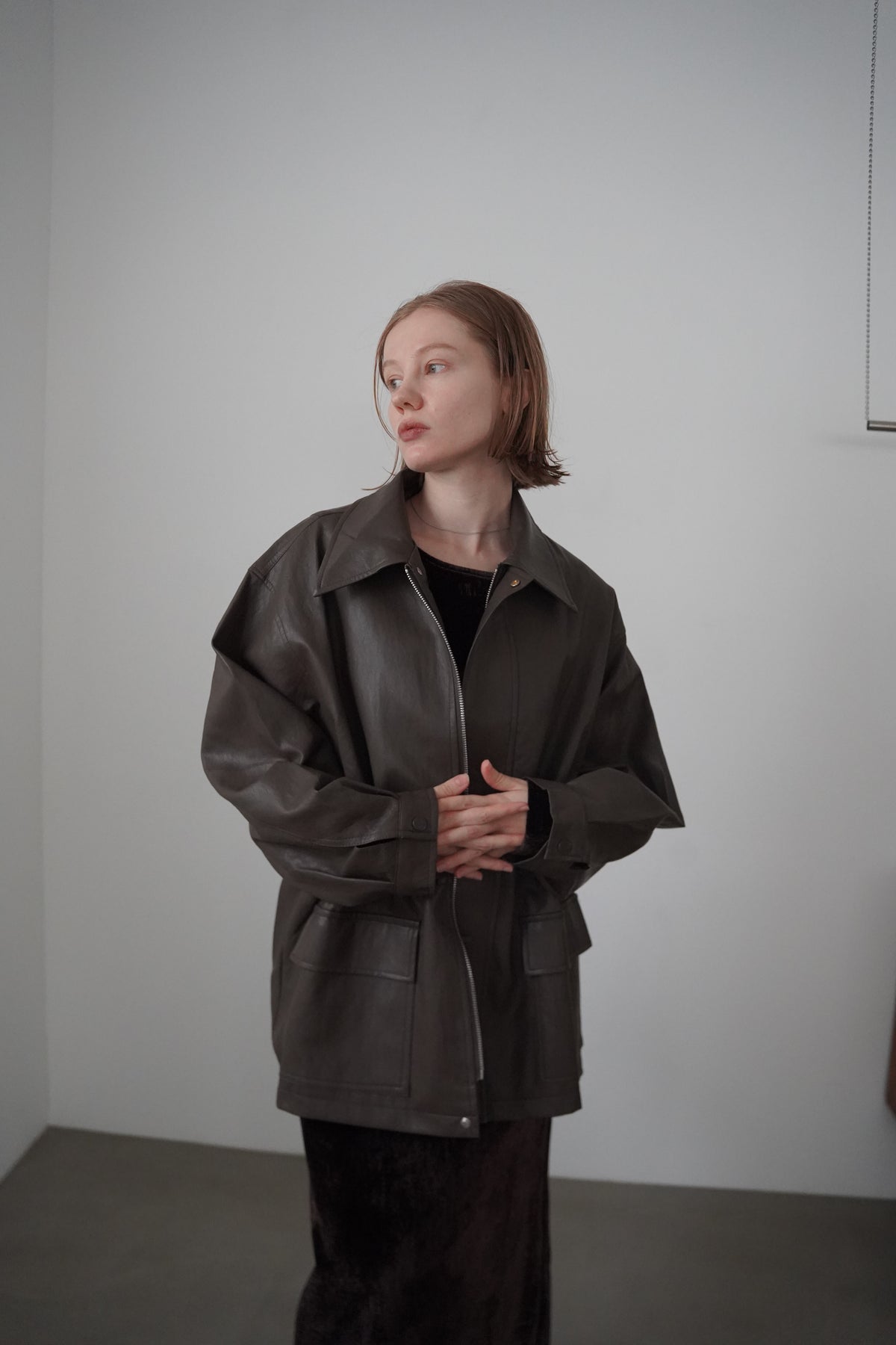 String leather jacket