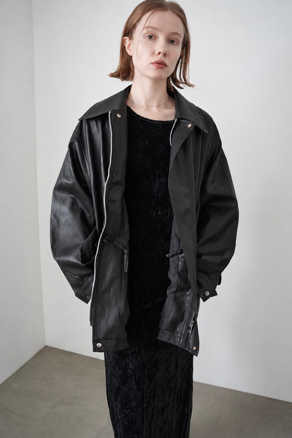 String leather jacket