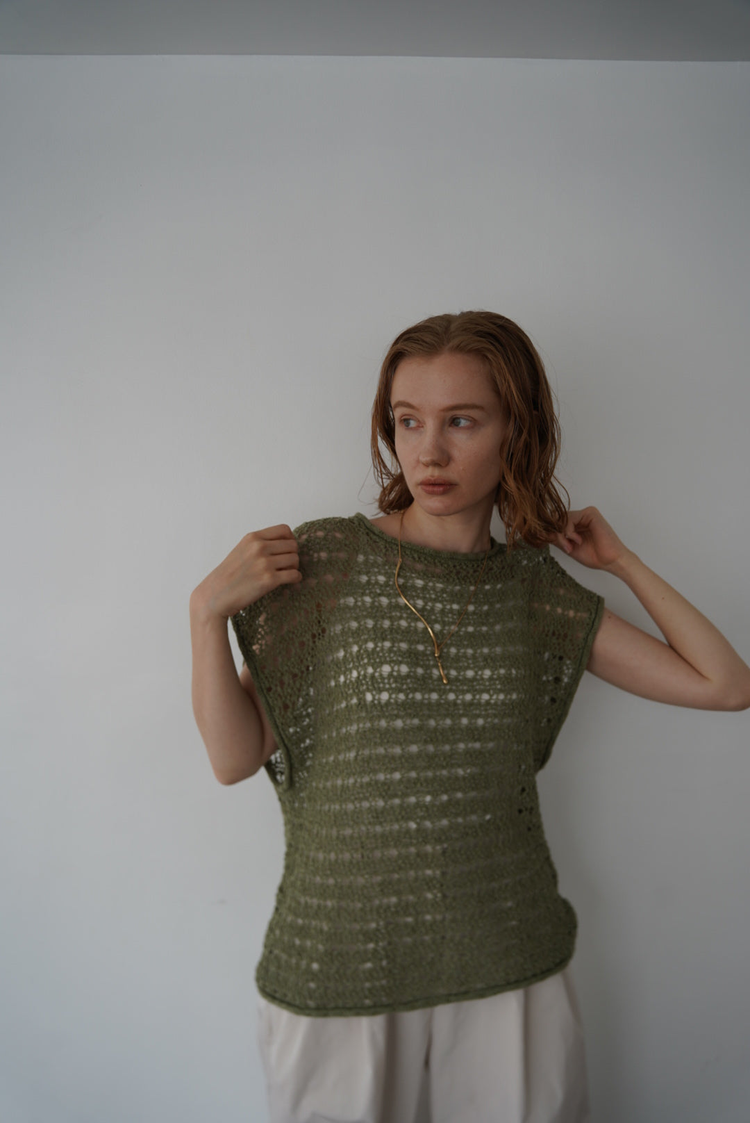 Openwork knit top