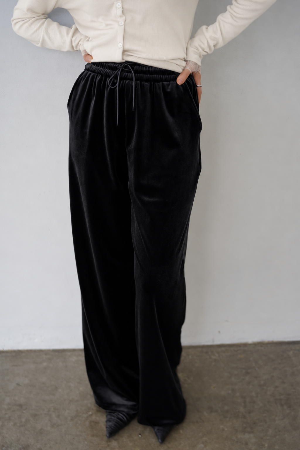 Velour Wide Leg Pants