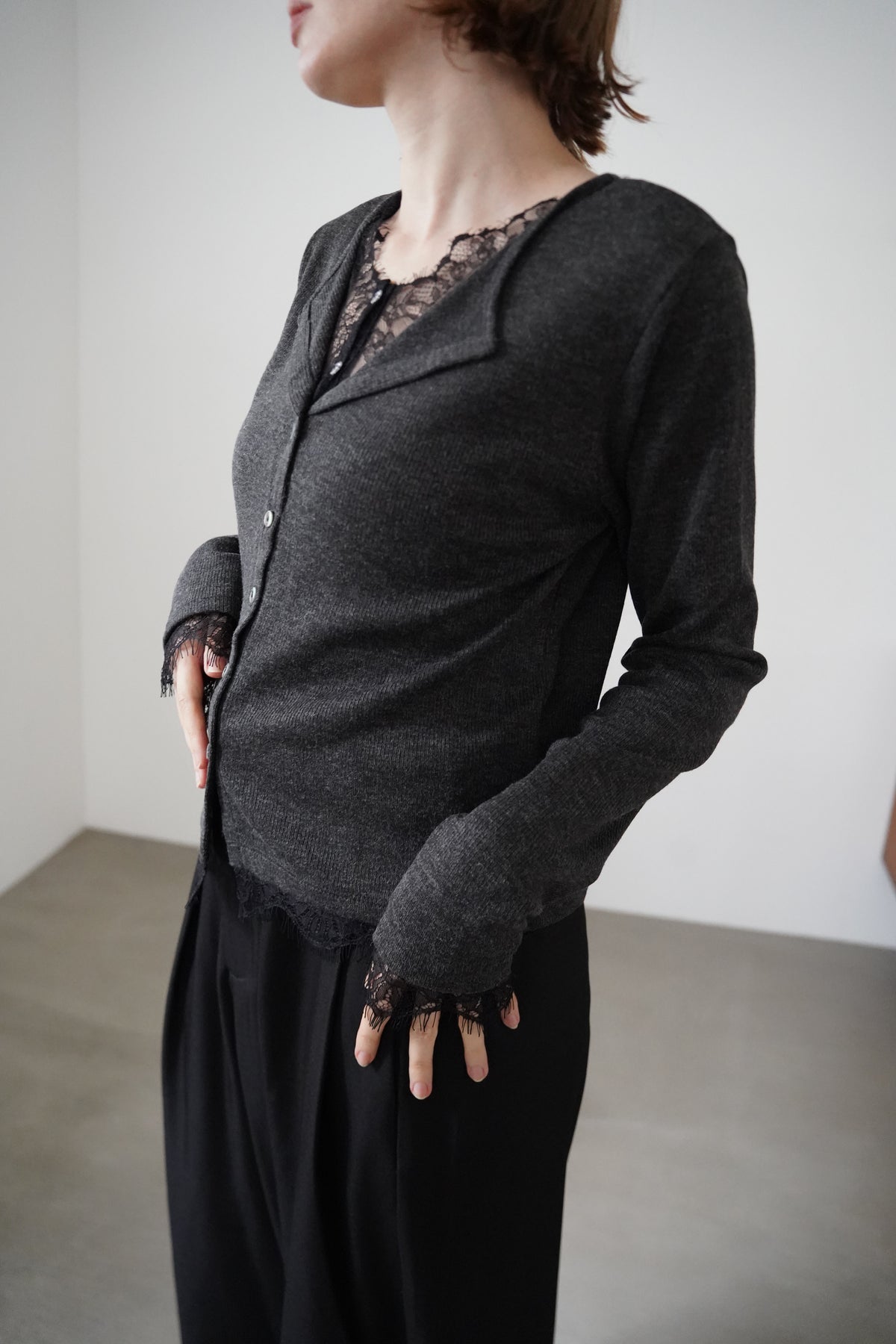 Cut lib race docking cardigan