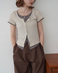 Layered  lib half sleeve tops