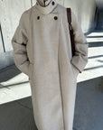 Stand neck Raglan sleeve long coat