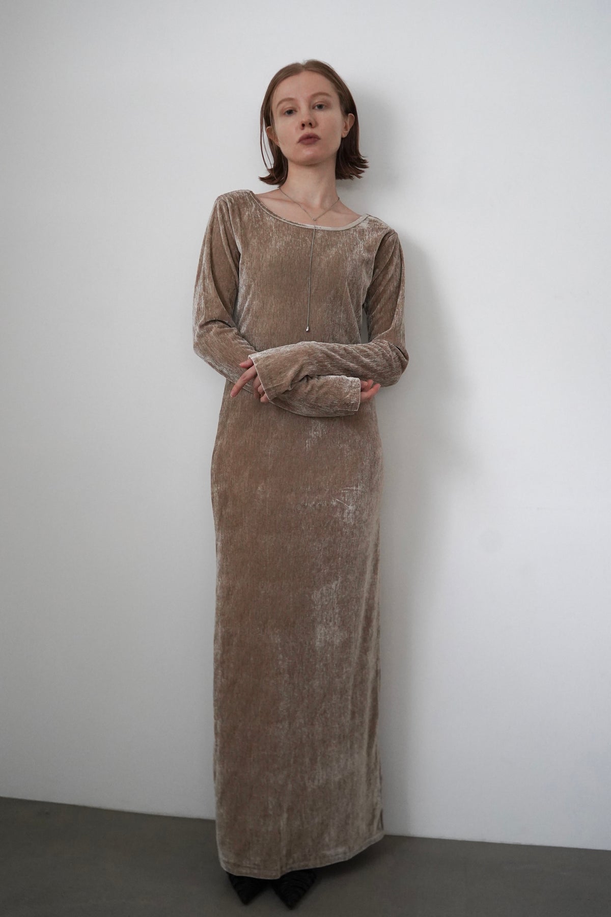 Velours back open one-piece