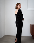 Velours back open one-piece