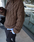 Asymmetric cable knit