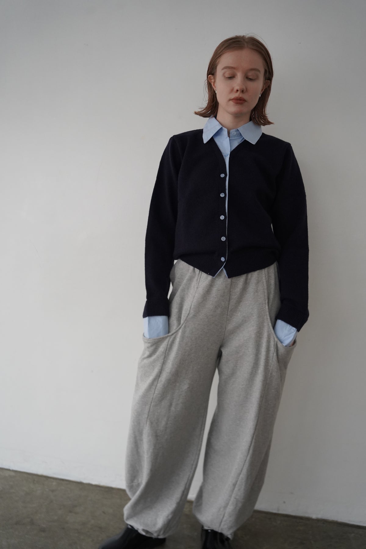 Shirt docking knit cardigan