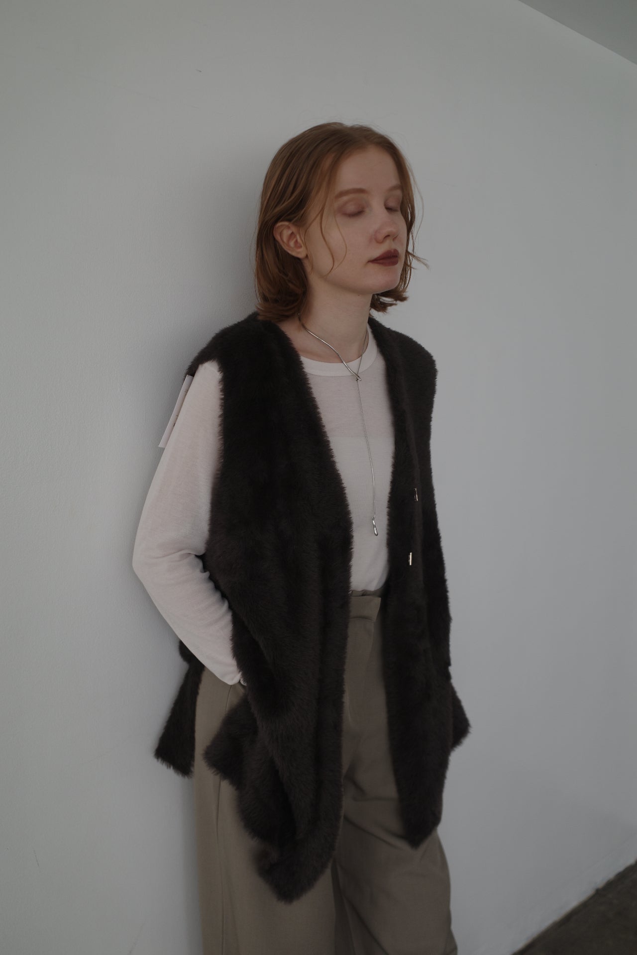 Double face shaggy gilet