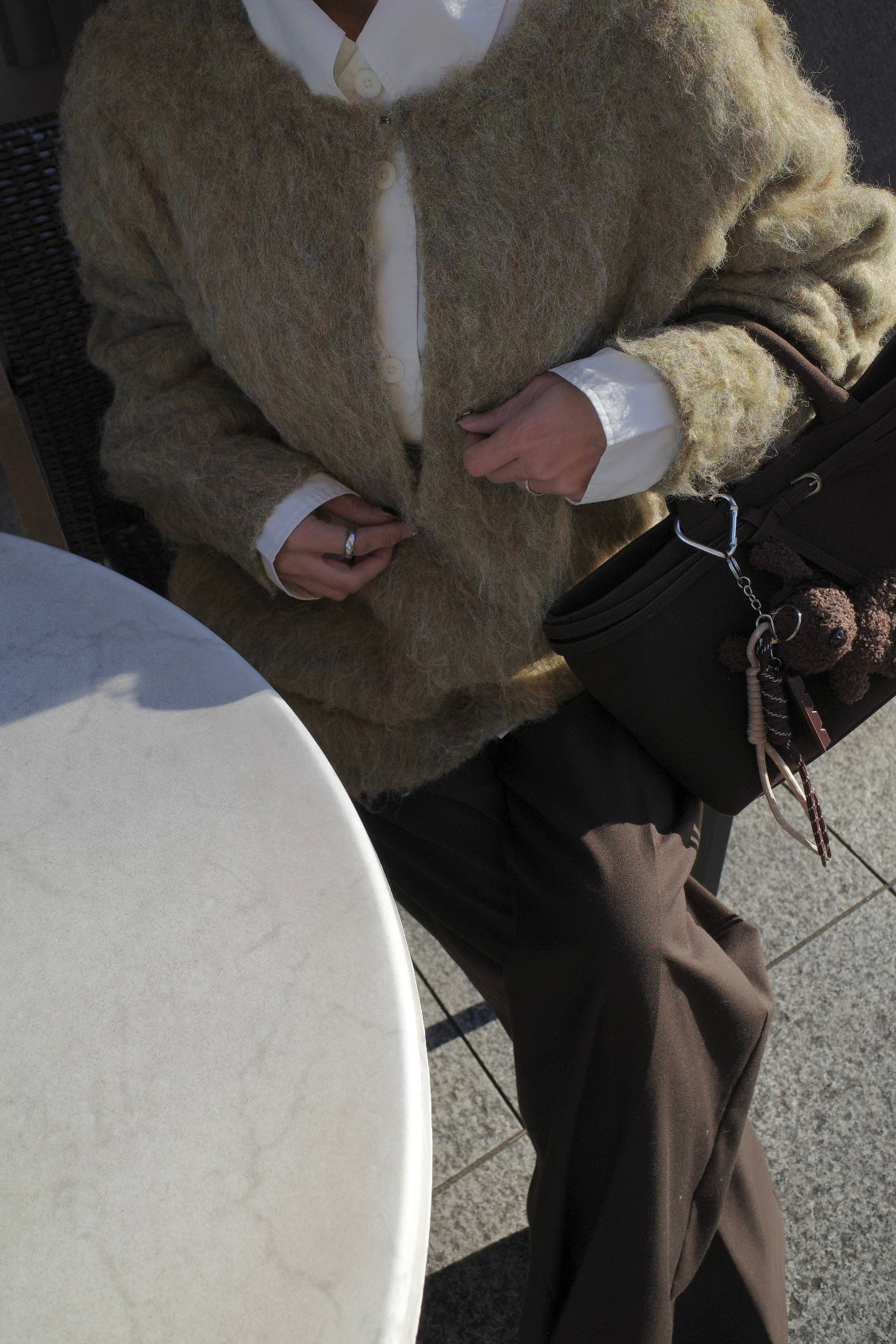 Deep skipper mohair knit