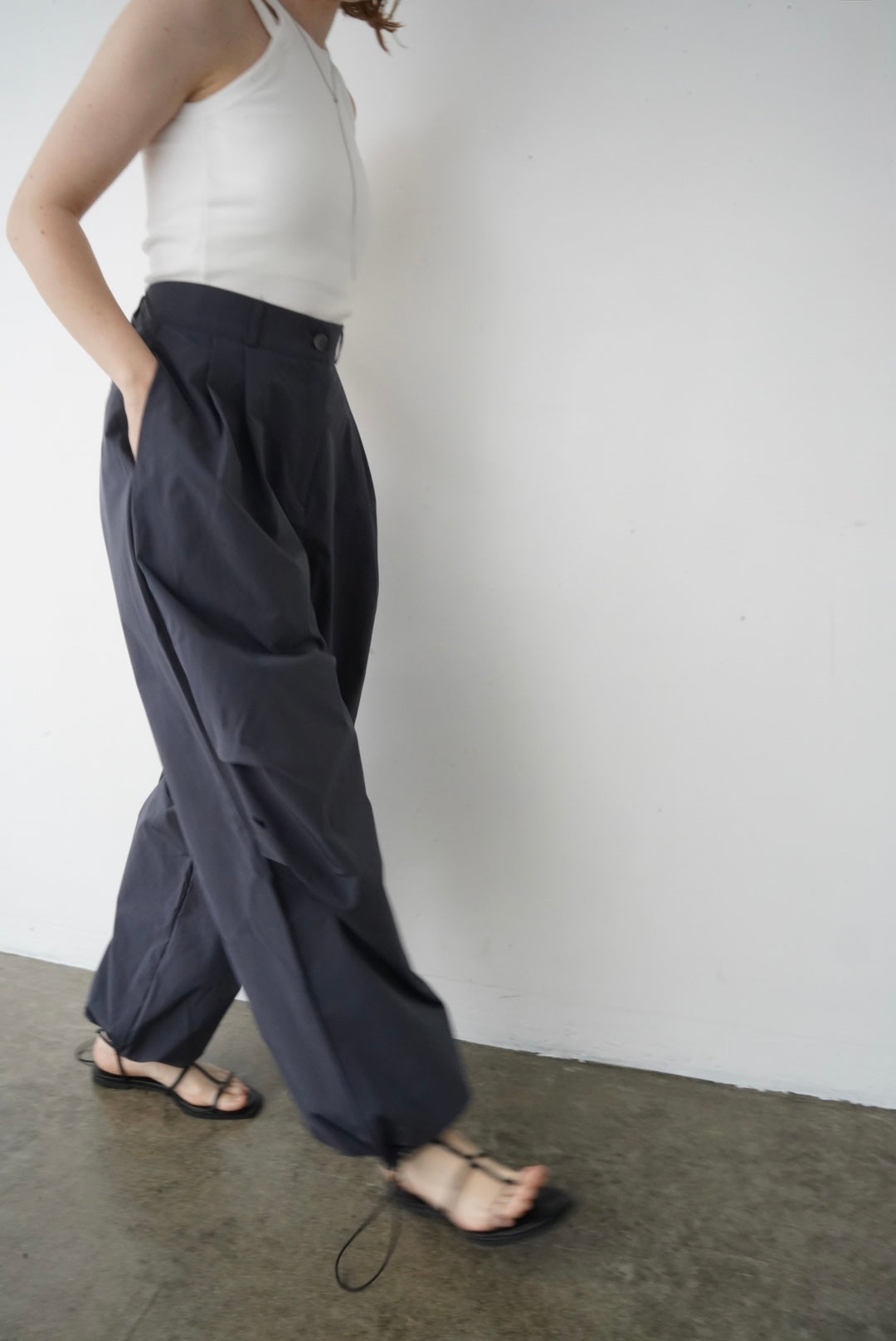 Water repellent parachute pants