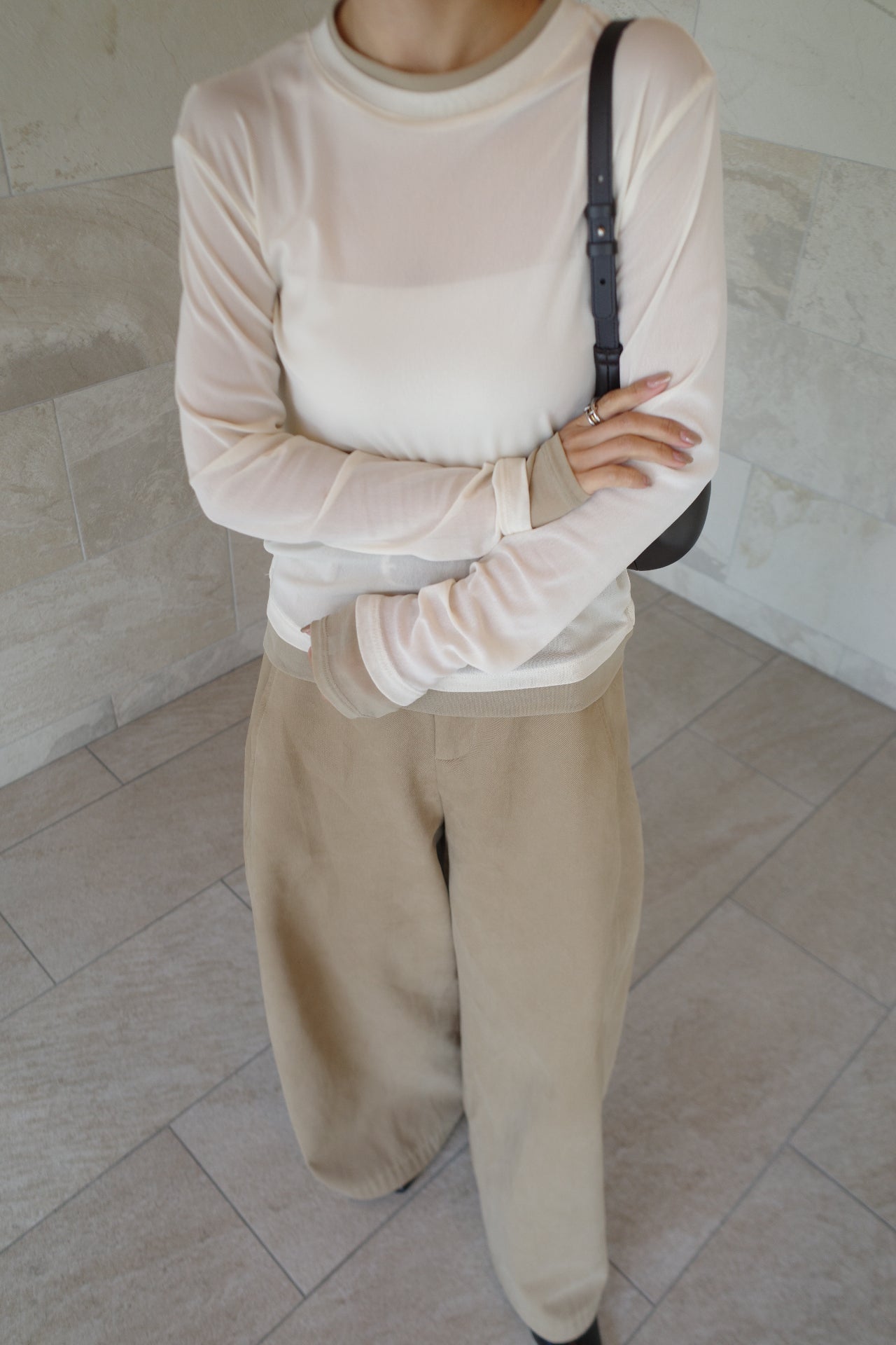 Layered see-through top