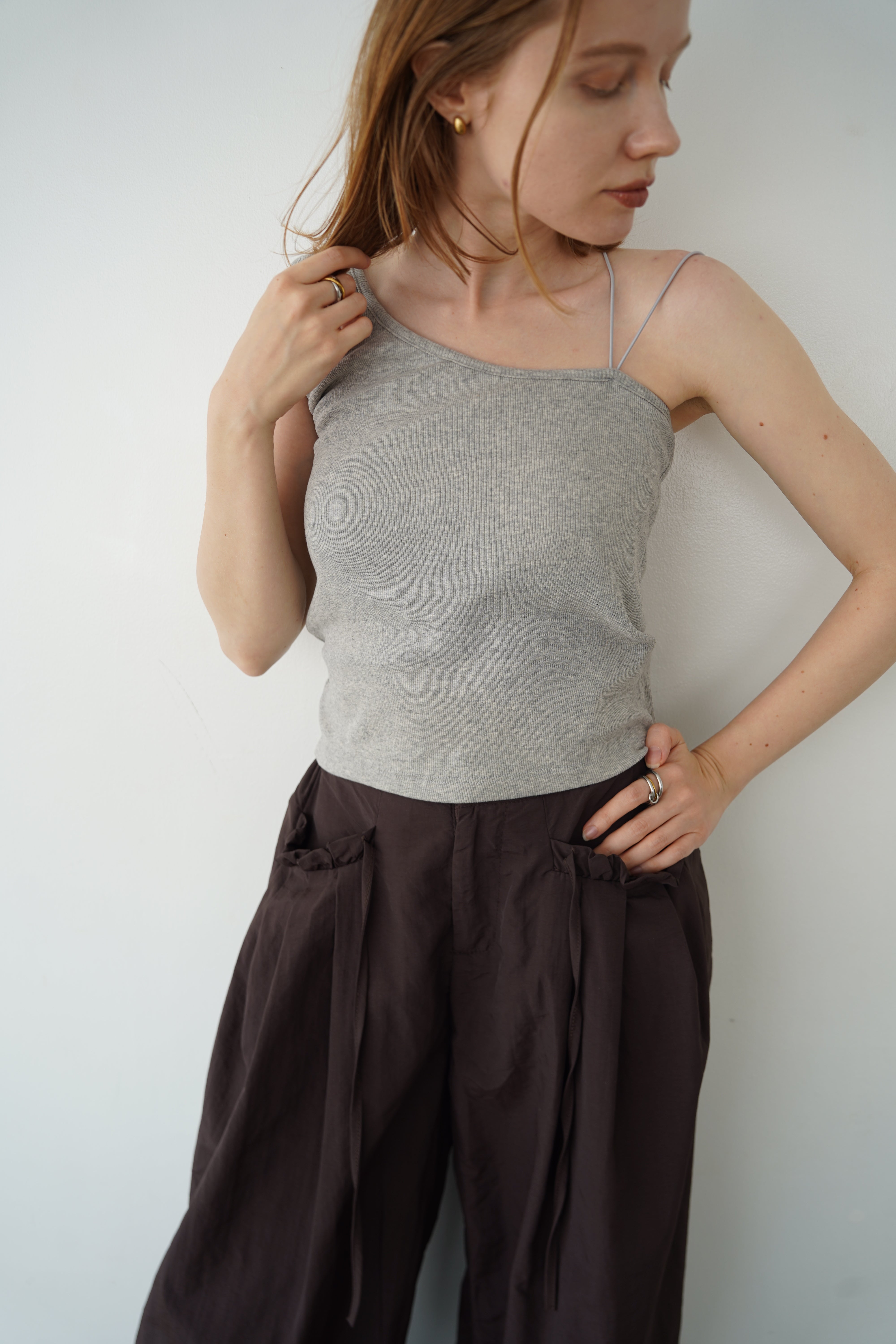 One shoulder lib top