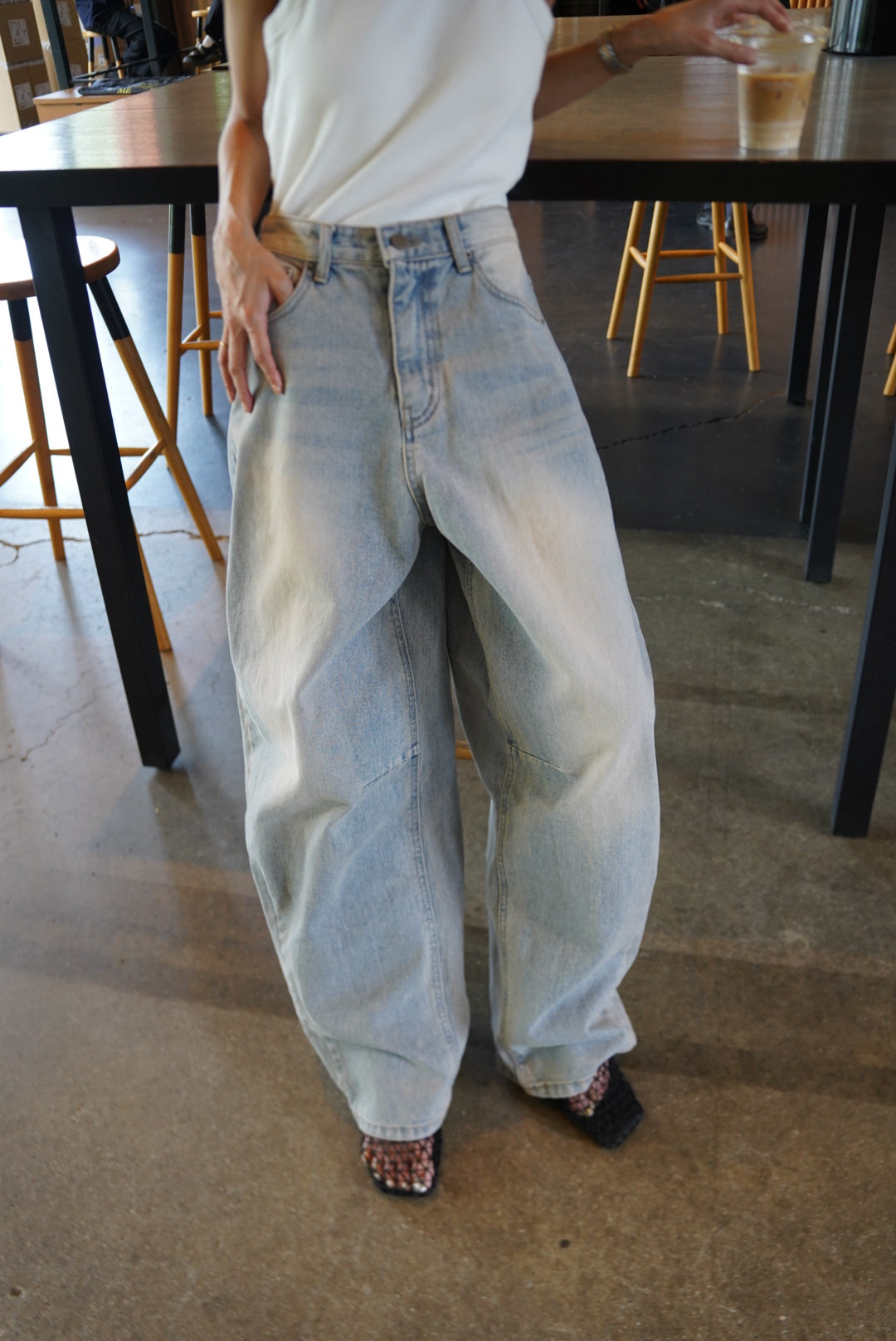 Balloon denim pant