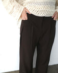 Side pleats slacks pants