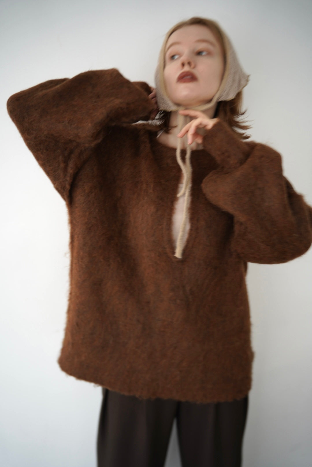 Deep skipper mohair knit