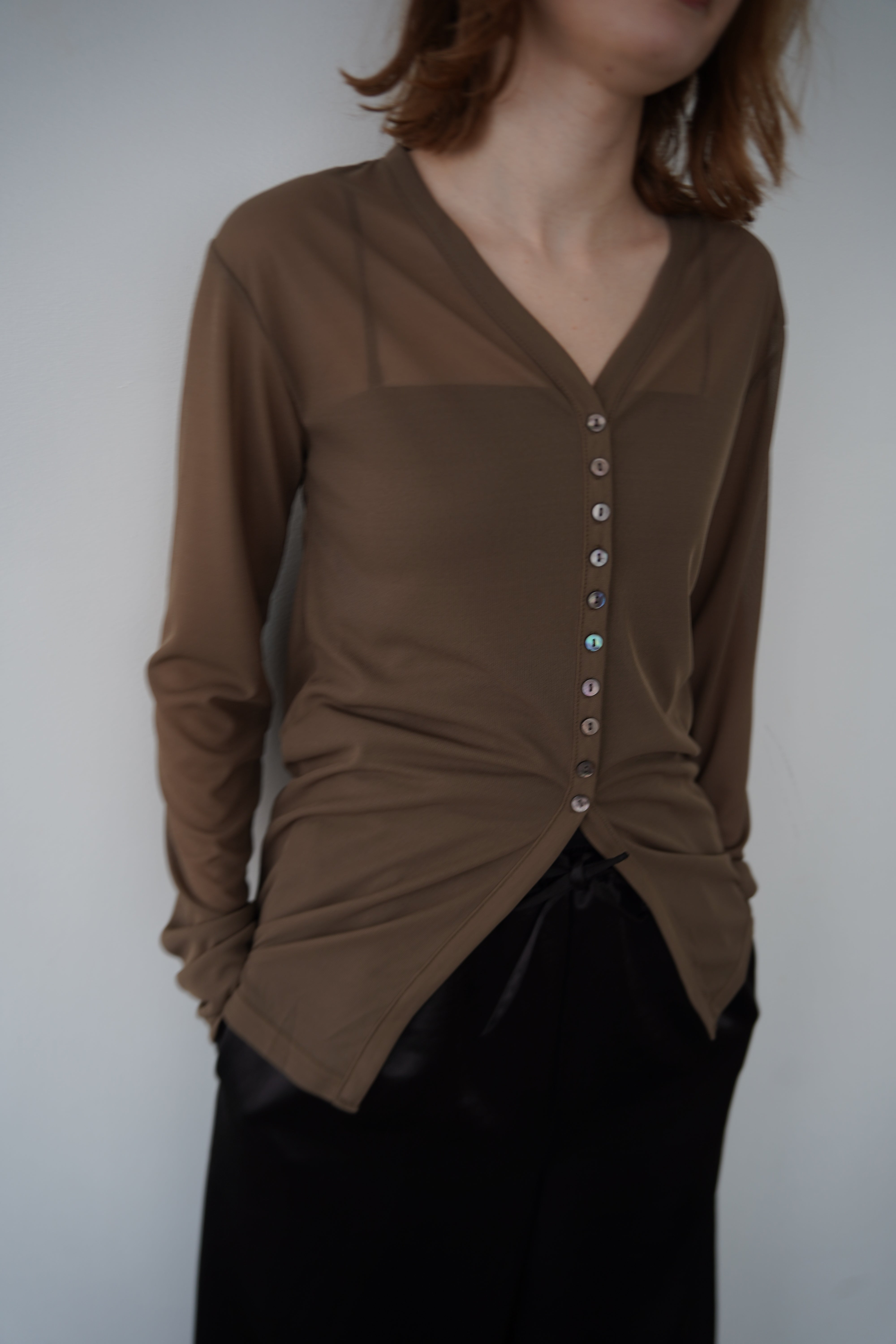 Sheer bustier cardigan