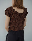 Shirring  puff volume tops