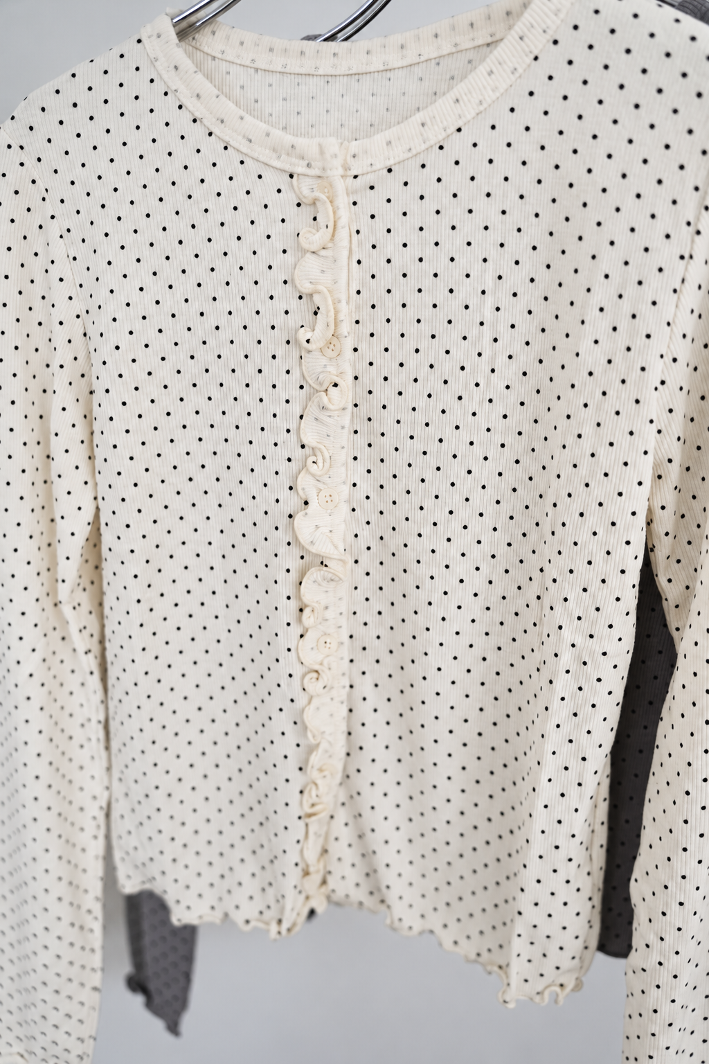 Dot frill cardigan