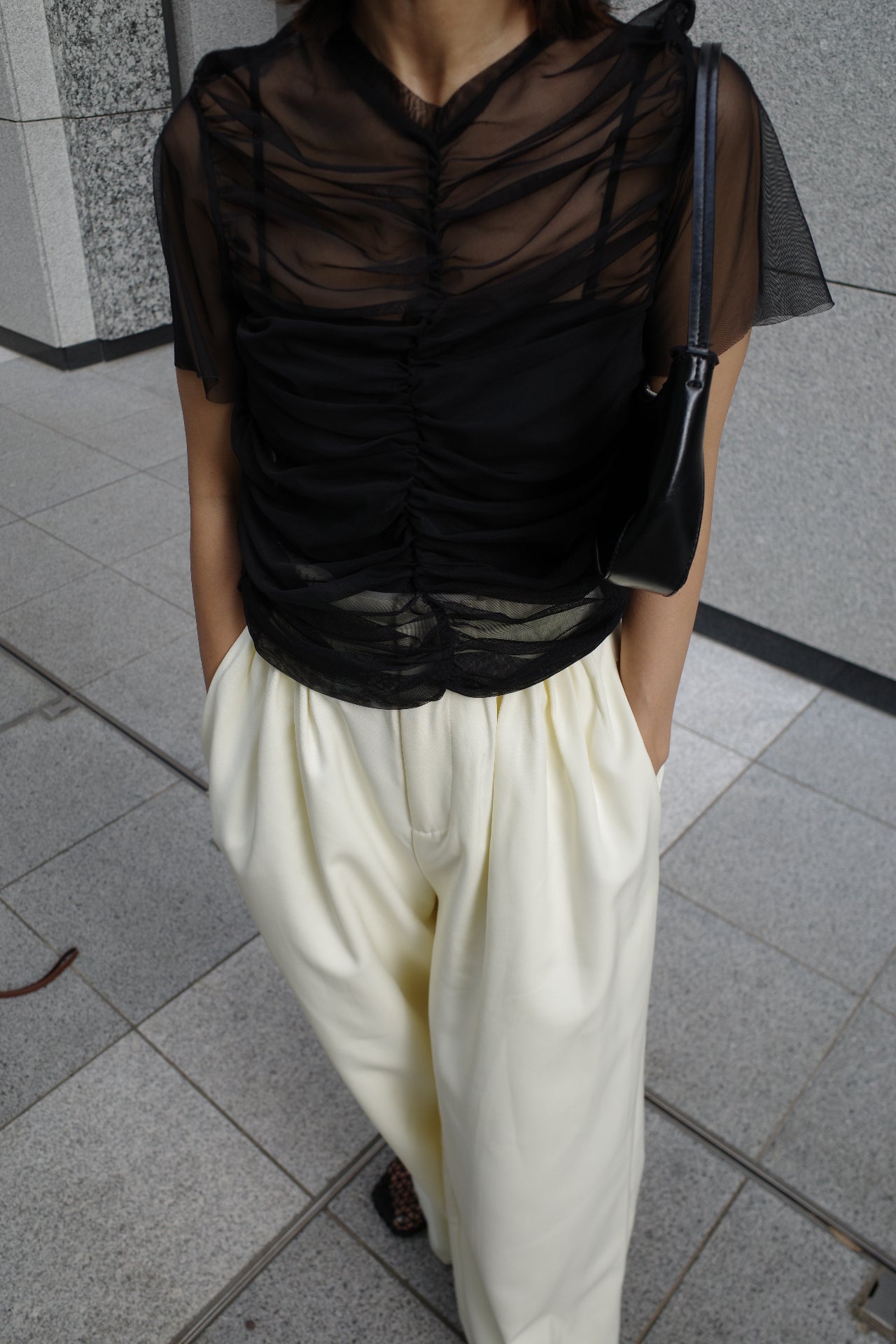 Tulle shirring Tshirts