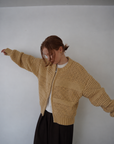 Low Gauge Texture Zip Cardigan