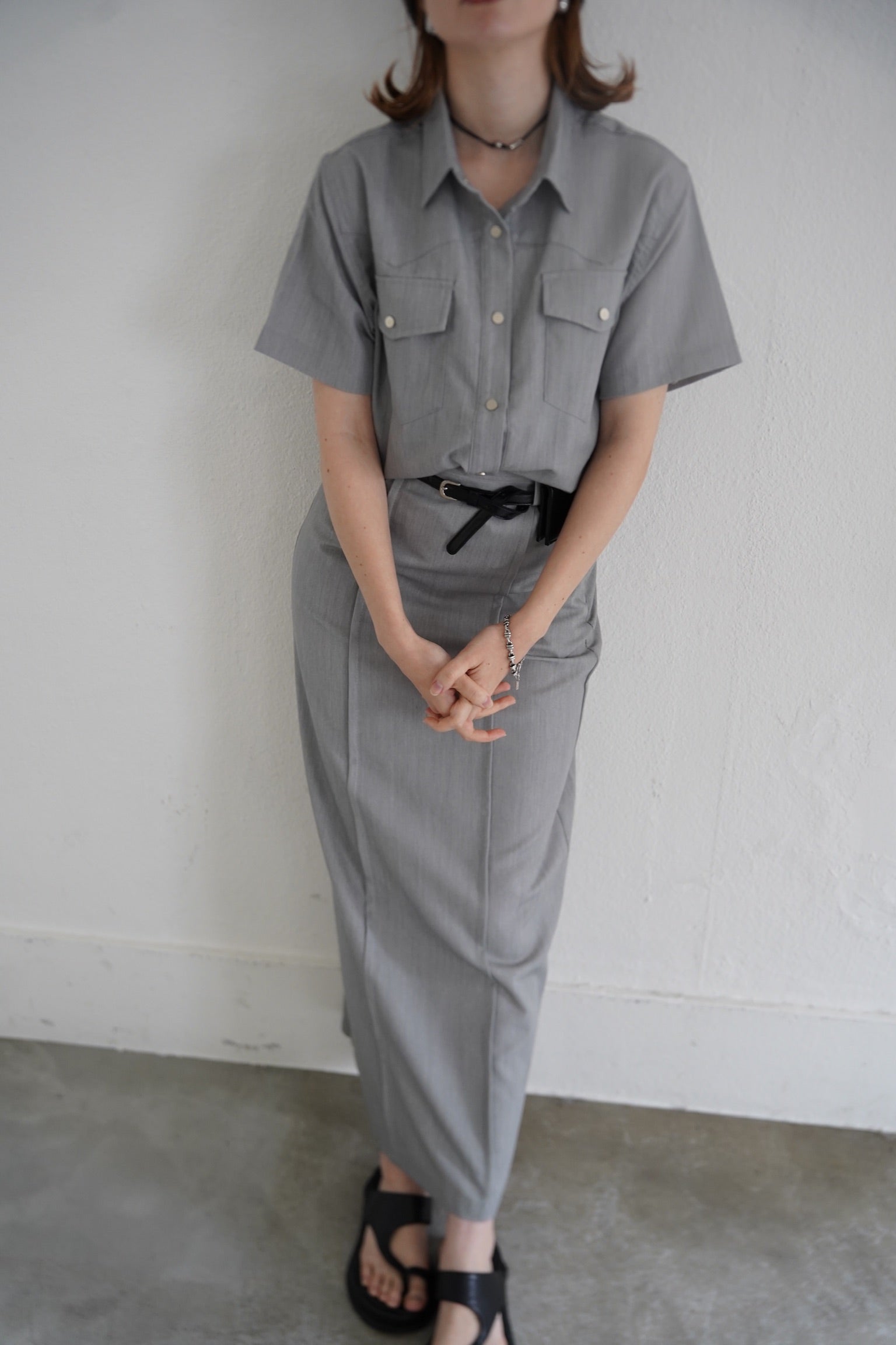 Switching  long skirt
