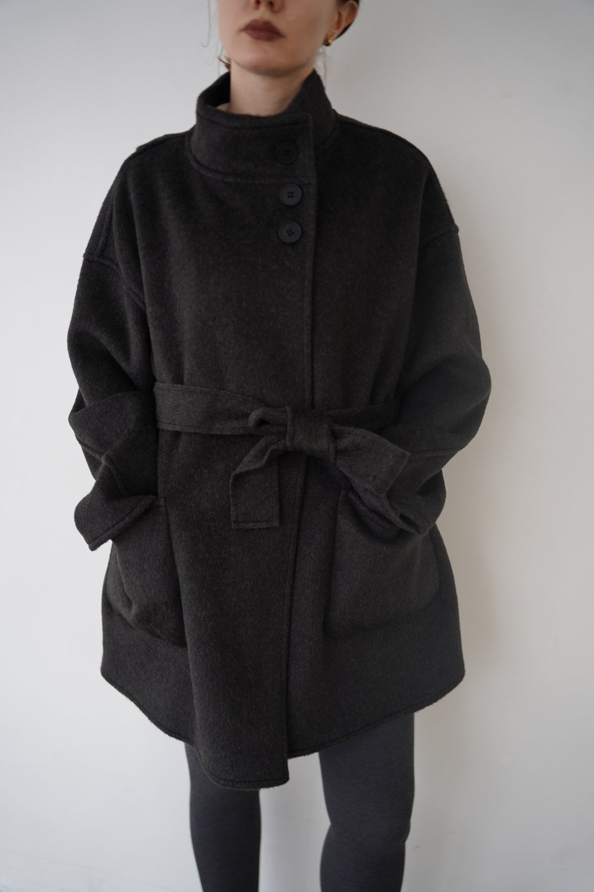 【予約販売】11月中旬発送-Back button stand shaggy coat