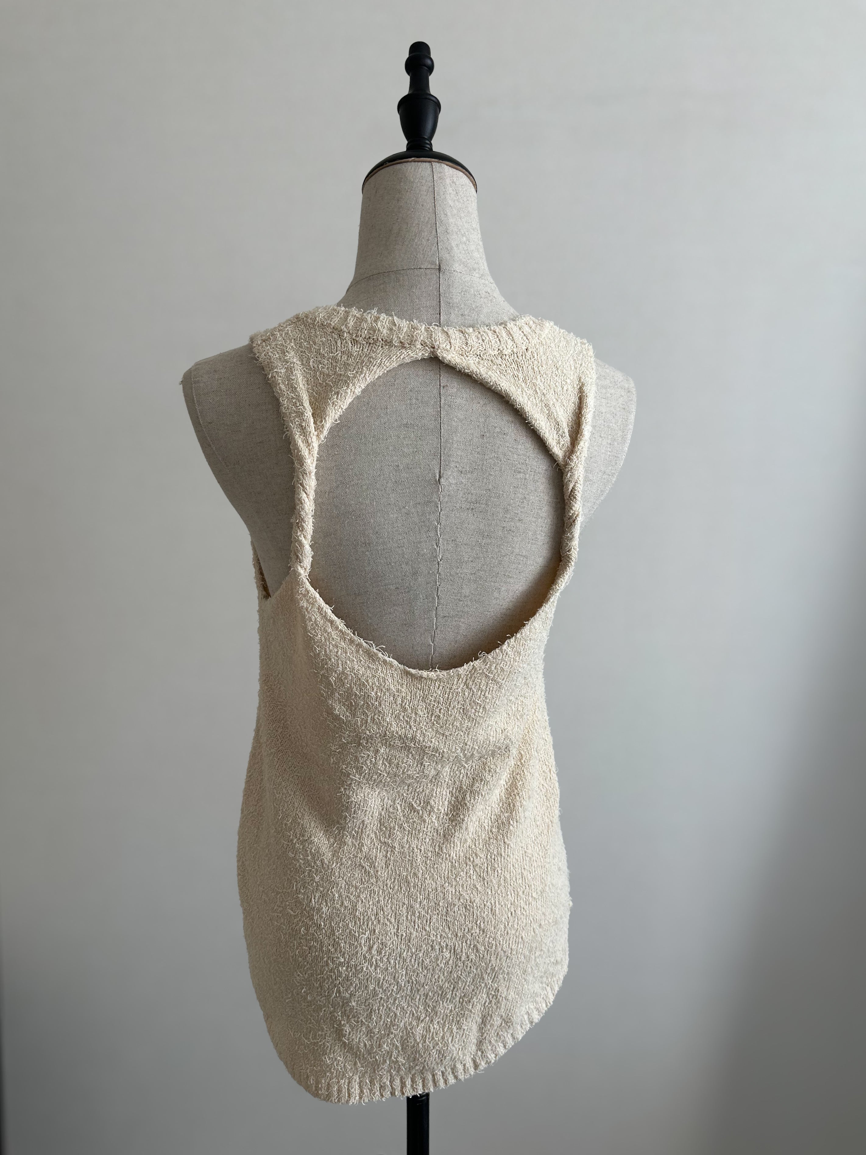 Back open knit tops