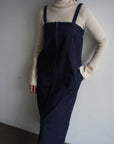 Denim bear zip one-piece