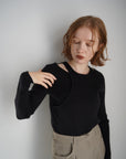Cut top lib knit