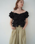 Shirring  puff volume tops