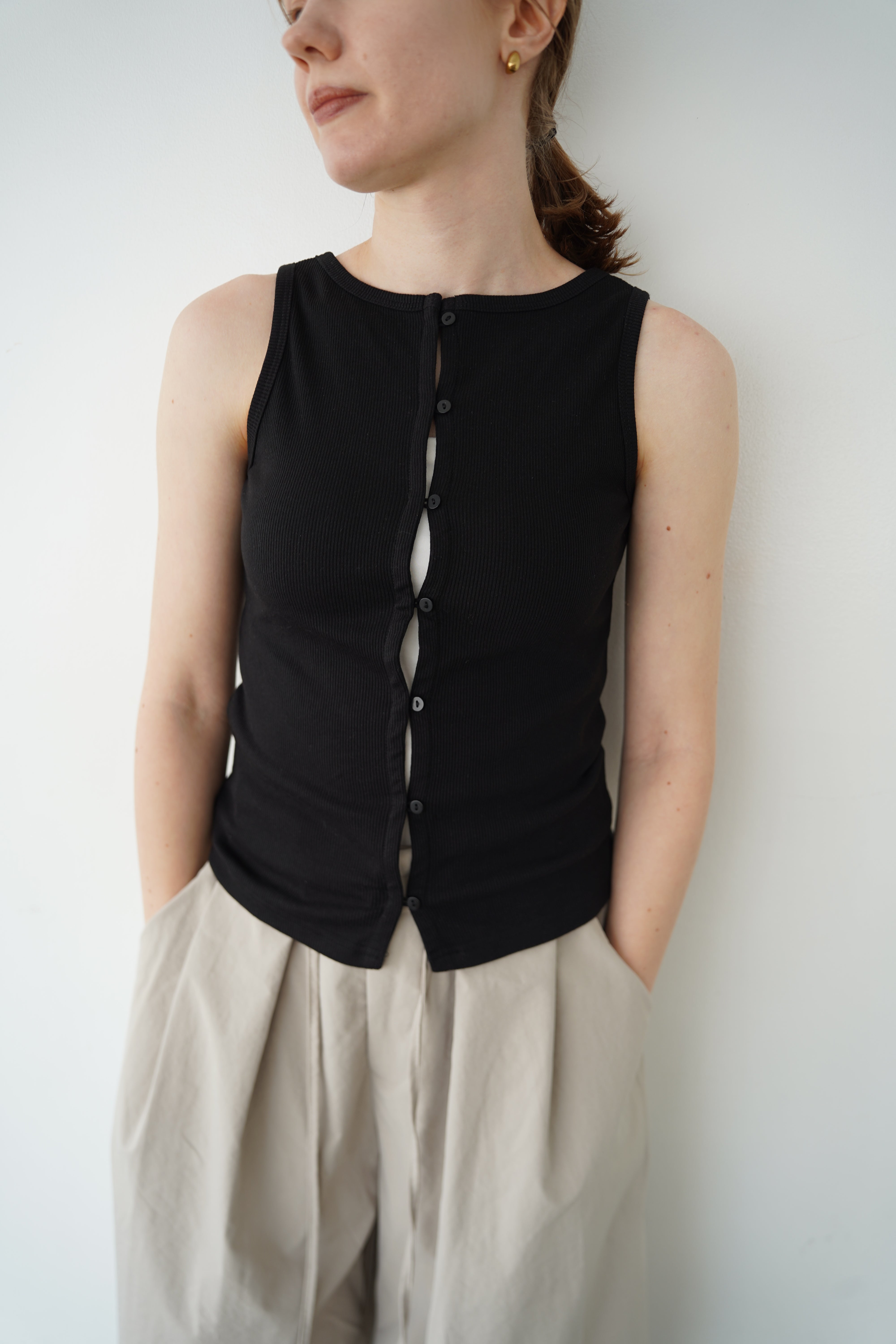 2WAY button tank top