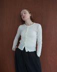 Dot frill cardigan