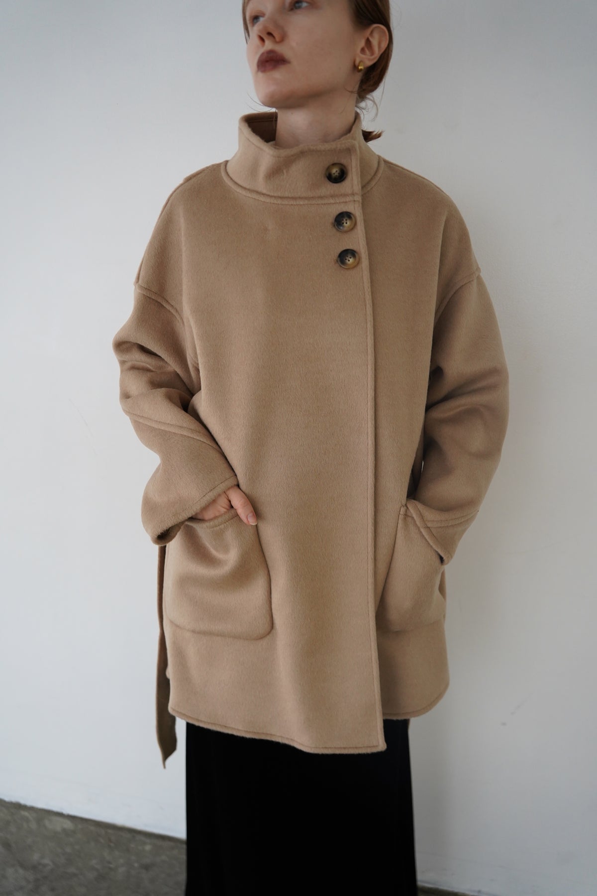 【予約販売】11月中旬発送-Back button stand shaggy coat