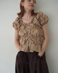 Shirring  puff volume tops