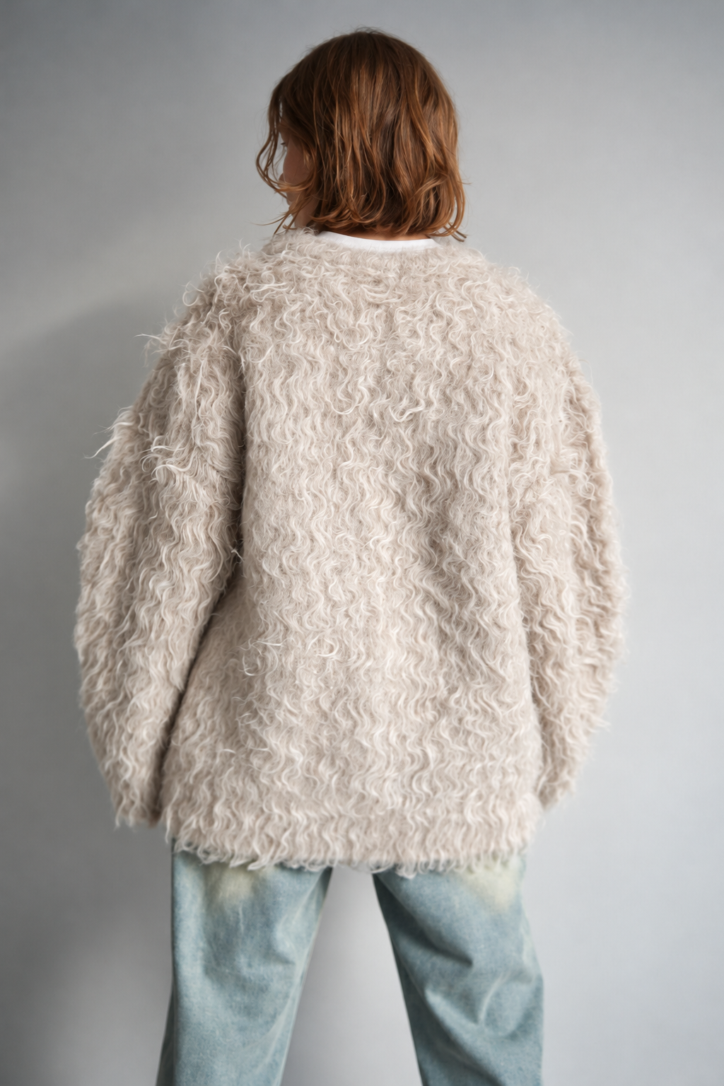 Shaggy mohair cardigan
