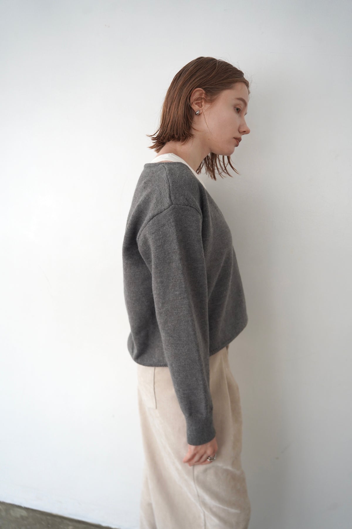 【予約販売】-10月下旬発送-Deep Vneck layered knit SET