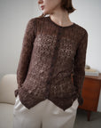 Mohair Touch Openwork Cardigan