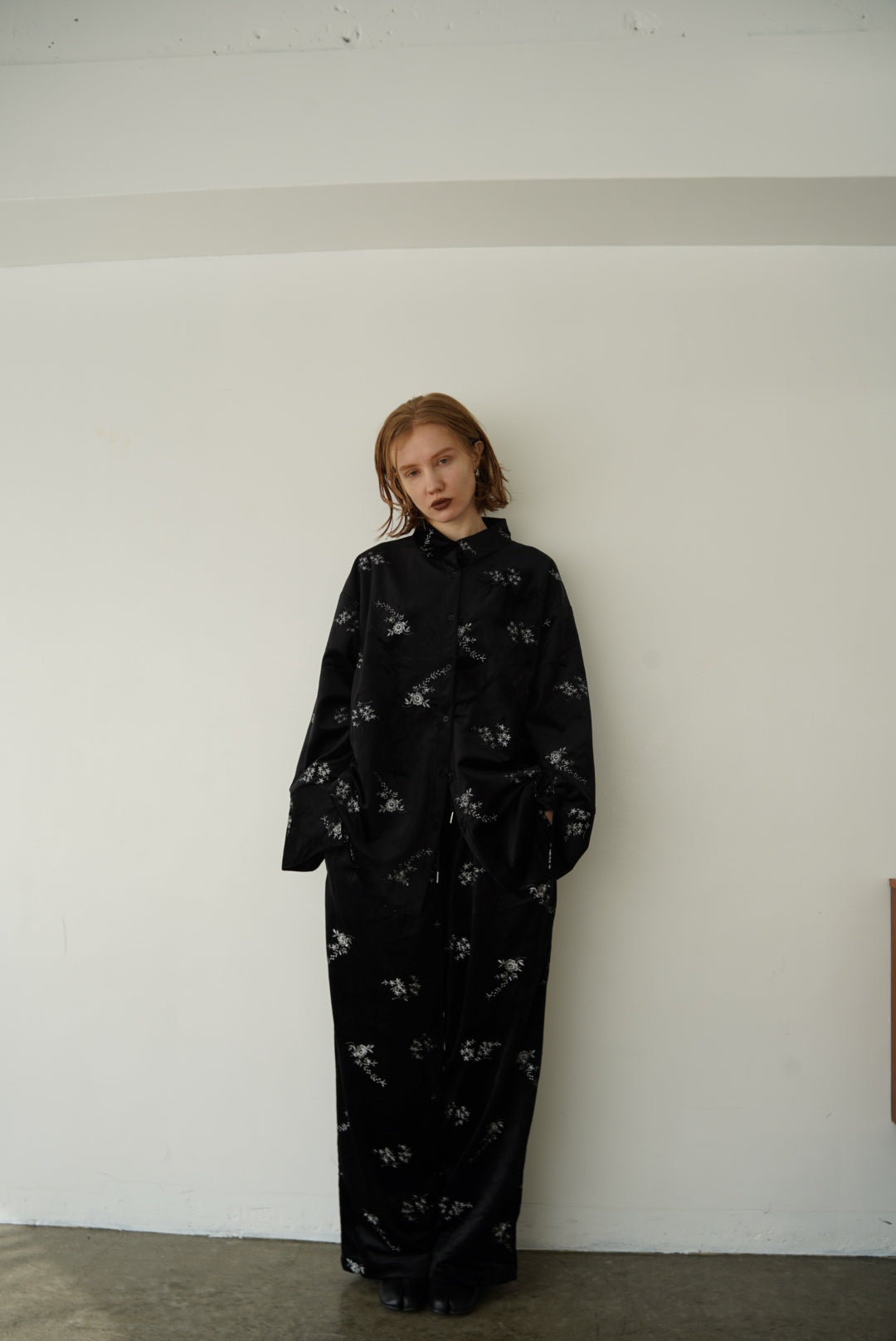 Velours flower pattern Shirt