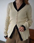 【再入荷】Vneck button lib cardigan
